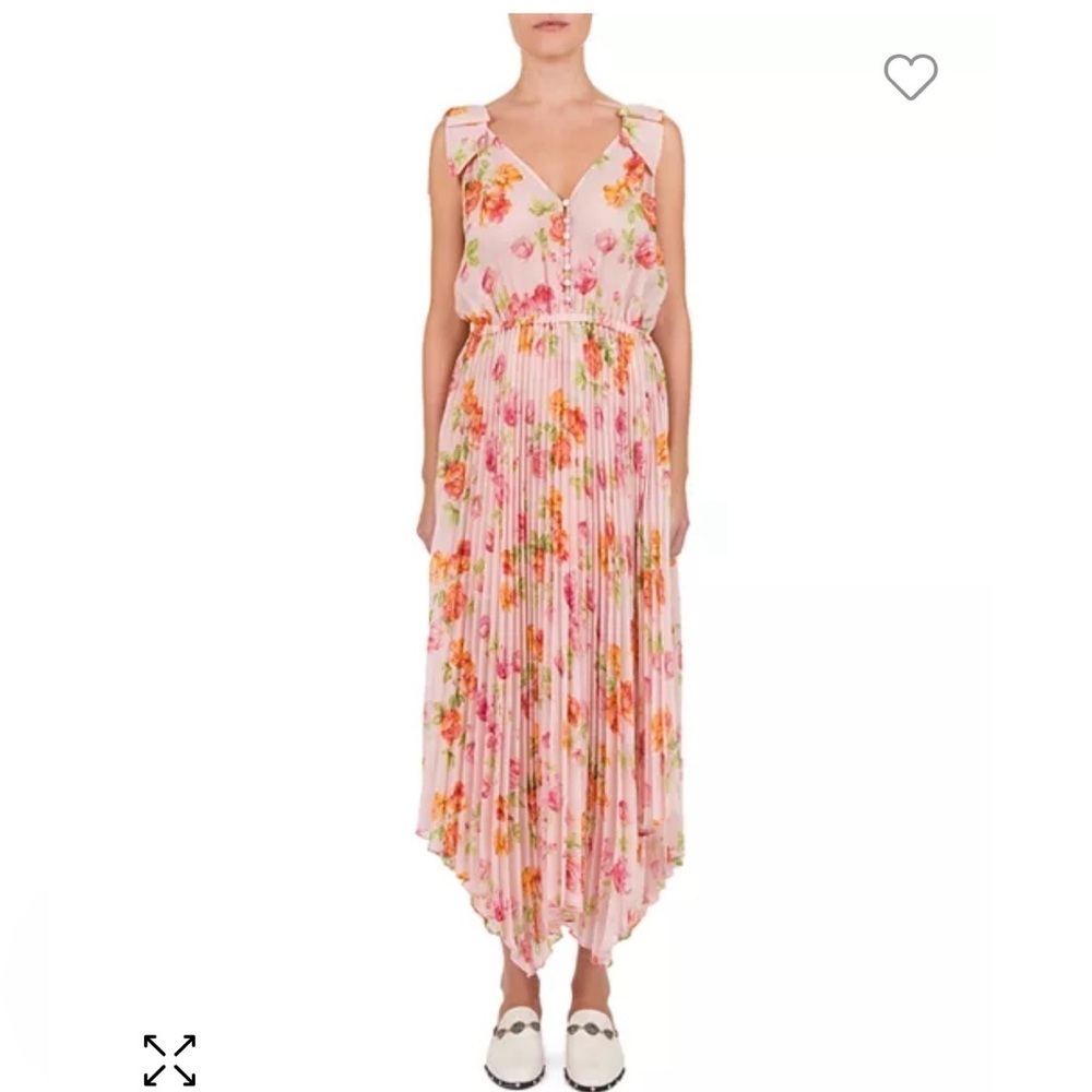 The Kooples Pleated Floral-Print Maxi Dress size 2 Bridal Shower Wedding Fairy